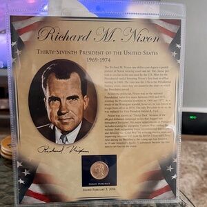 Richard Nixon Commemorative Coin and Portrait